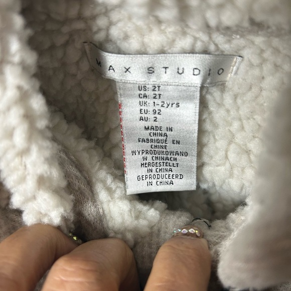 Max Studio Cream Hooded Poncho with Toggle Details - Picture 4 of 5